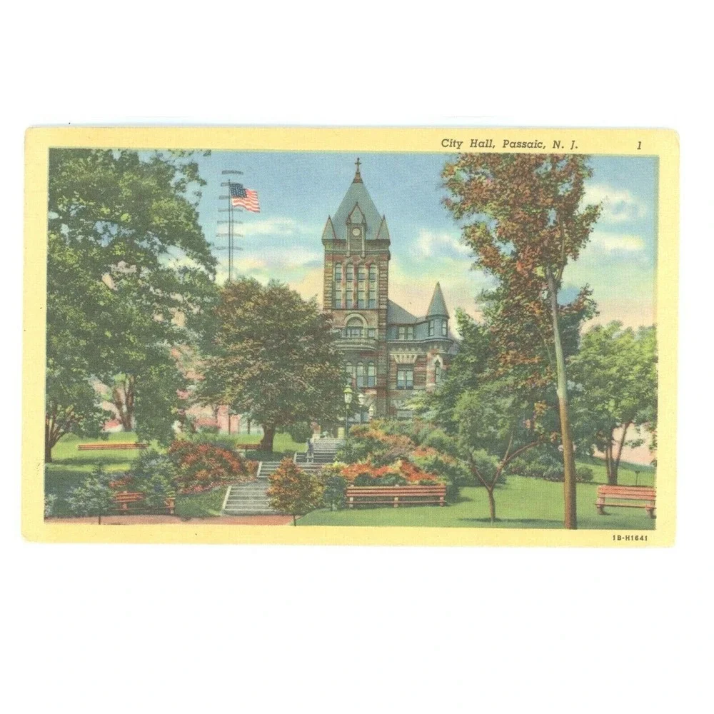 Vintage Postcard Passaic New Jersey NJ City Hall Travel United States USA Posted